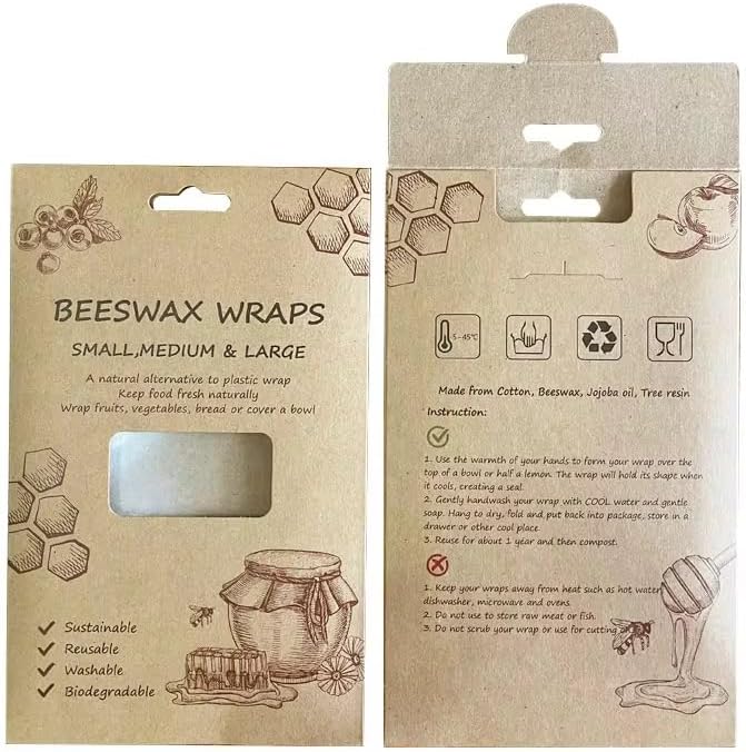 Beeswax Wrap Reusable Beeswax Food Wraps, Eco Friendly, Sustainable