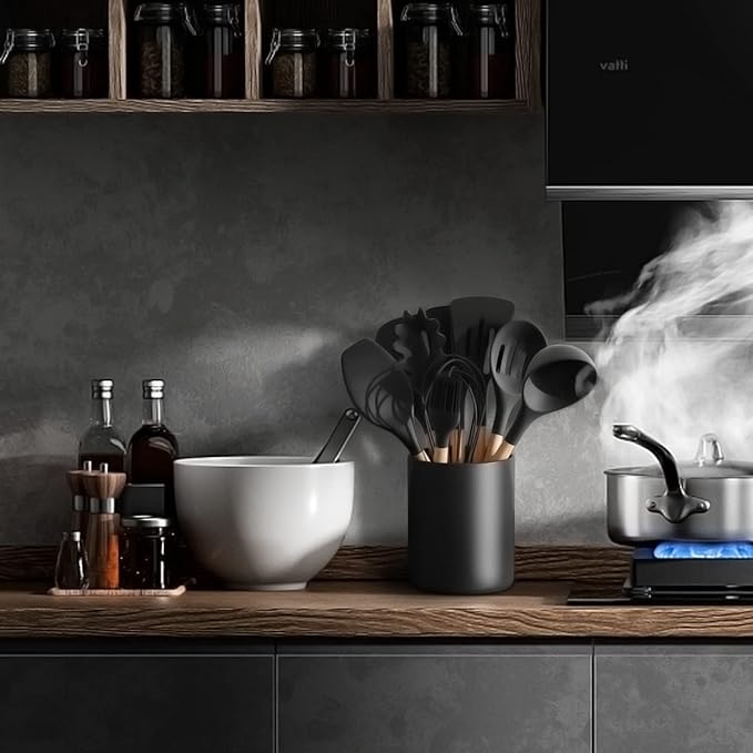 LATCHHOOK Black Kitchen Utensil Holder - Image 3