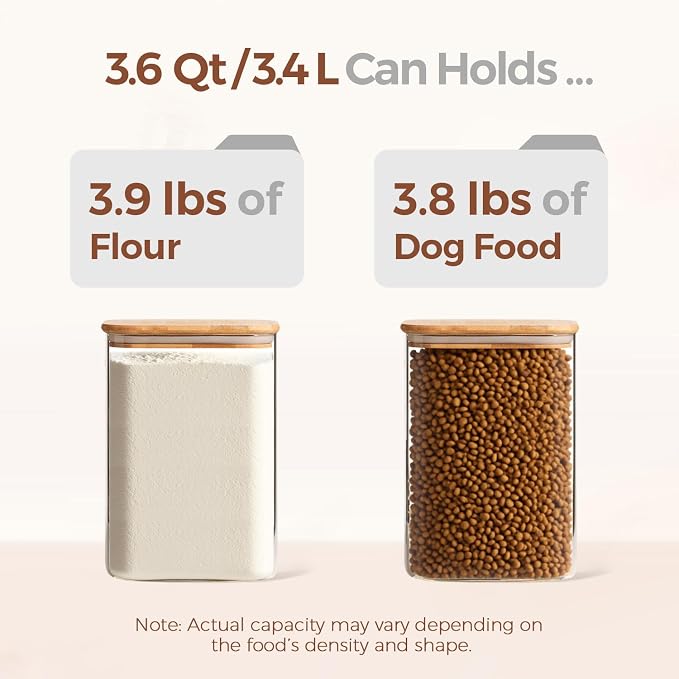 ComSaf 3.6 Qt Glass Food Storage Containers Set of 2, Large Storage Containers - Image 3