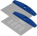 Ourokhome 2 Pack Bench Scraper Dough Cutter, Stainless Steel Dough Scraper by Ourokhome