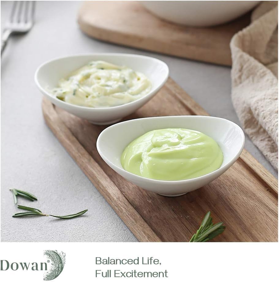 DOWAN Ceramic Dip Bowls, 3 oz 8 Pack Dipping Bowl, Mini Serving Bowls