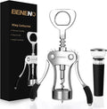 Beneno Wine Opener with Silicone Leak Proof Wine Vacuum Stopper, Zinc Alloy by Beneno