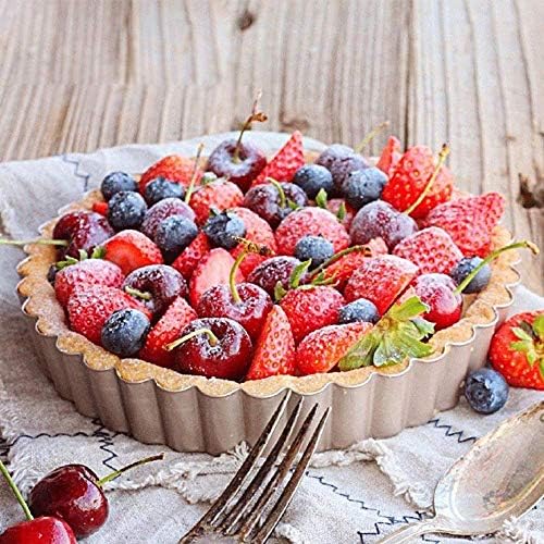 Webake 6pcs Mini Tart Pans and 2LB Pie Weights, Tart Pie Baking Set