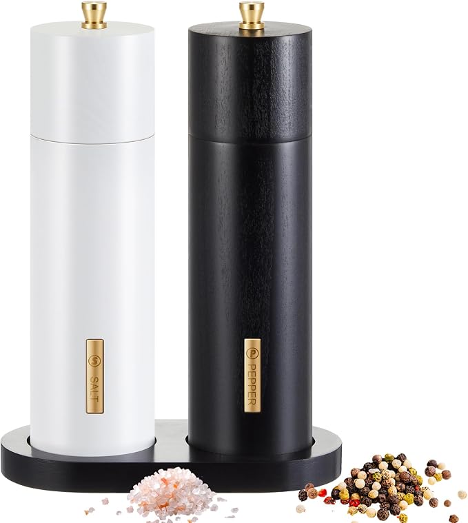 Wooden Salt and Pepper Grinder Set Manual Salt and Pepper Mill by LOYIM