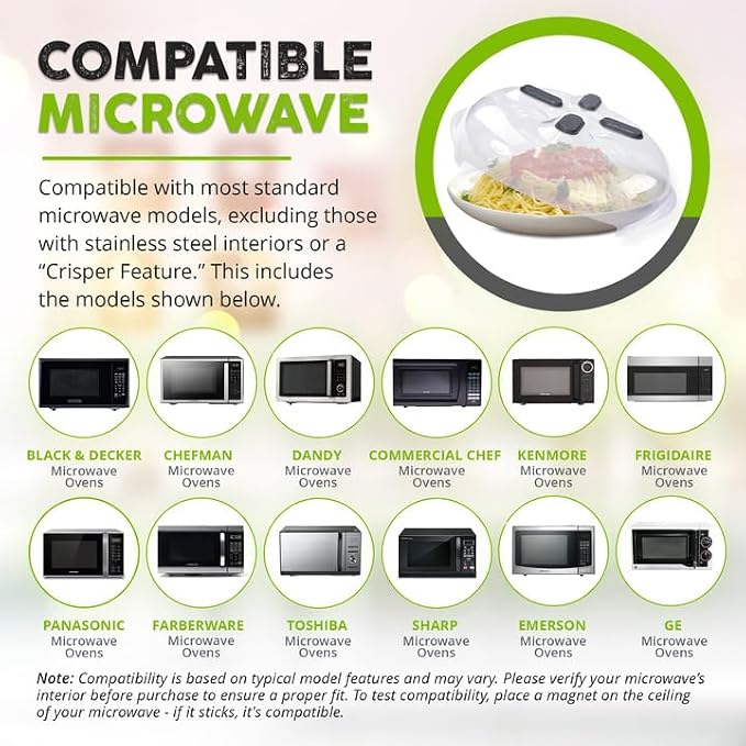HOVER COVER Magnetic Splatter Cover, 12-Inch Clear BPA-Free Food Lid, Vented - Image 6