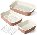 LE TAUCI Deep Casserole Dishes for Oven, 13.7”x9.6” Ceramic Baking Dish Set by LETAUCI