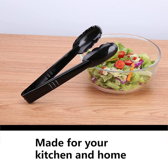 Plastic Tongs for Kitchen, Disposable Utensils Set, 12 Pieces, 9 Inch Heavy - Image 6
