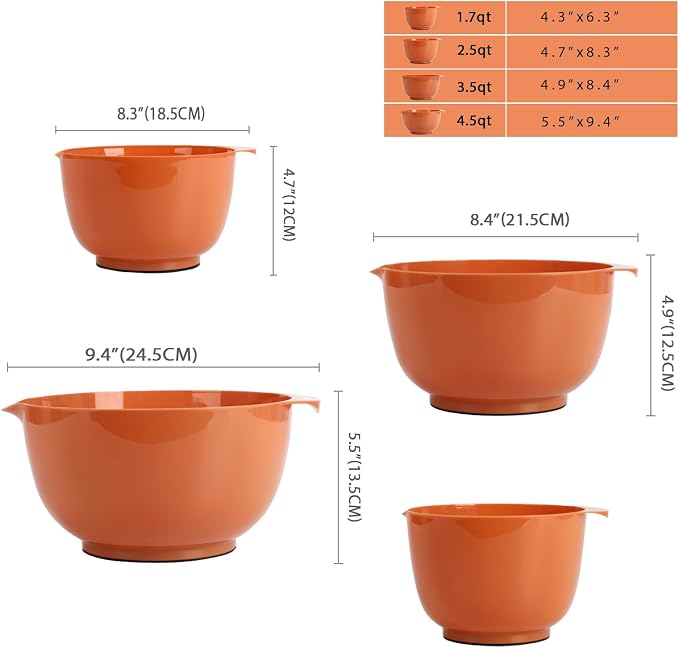 BoxedHome Nesting Plastic Mixing Bowl Set, 4 Piece Mixing Bowl Set - Image 3