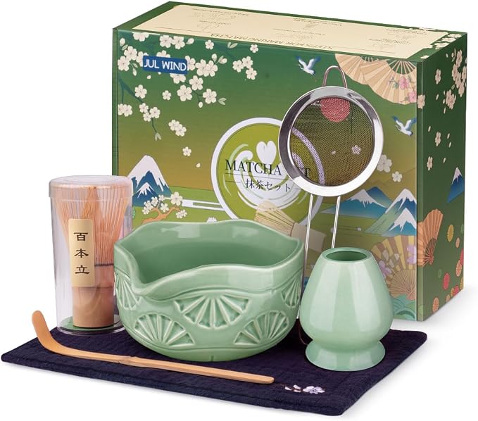 Matcha Whisk Set, Ceramic Matcha Set Includes Matcha Bowl by JULWIND