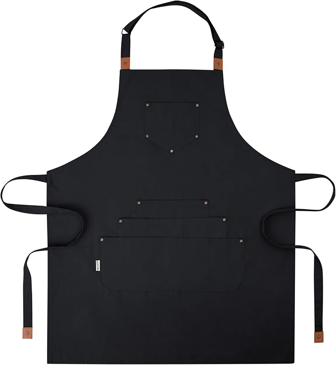 Cotton Canvas Apron for Women & Men – Adjustable Neck Strap & Waist Ties - Image 9