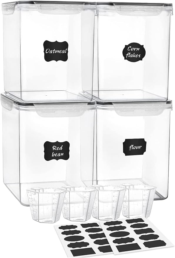 Large Food Storage Containers 5.2L, MCIRCO 4 Pieces Plastic Airtight Food - Image 3