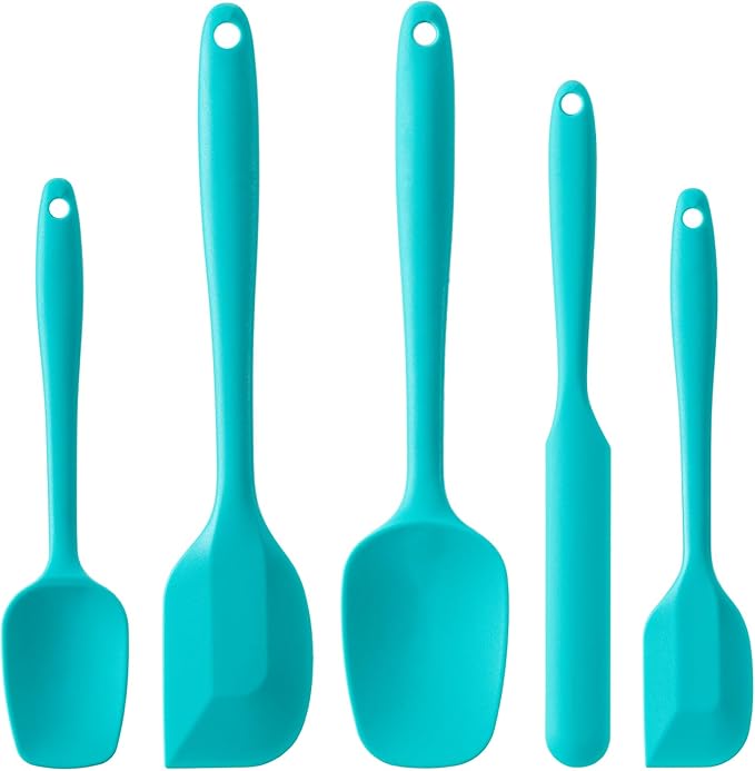 Silicone Spatula Set, 5 Piece Food Grade Rubber Spatulas by Hoewina