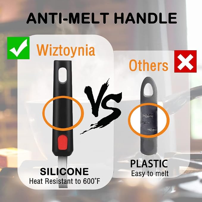 Silicone Spatula Turner Set of 4, Wiztoynia 600°F Heat Resistant Cooking - Image 5
