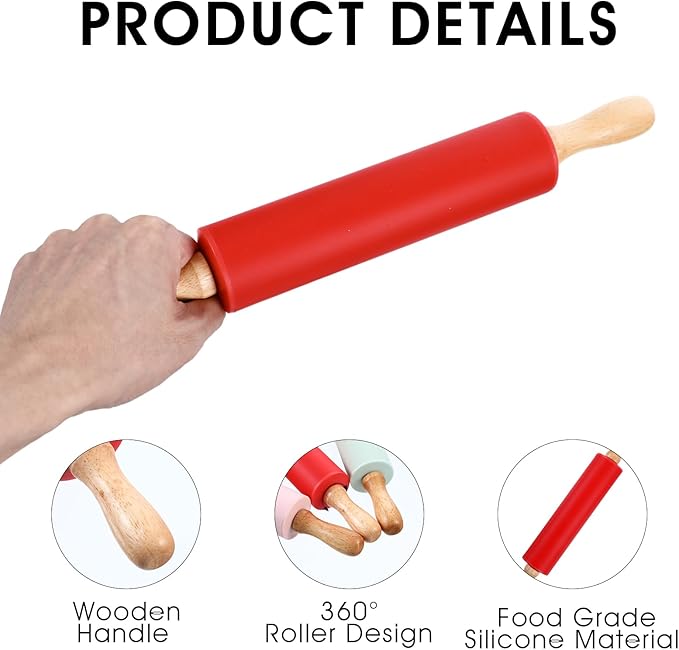 6 Pack Small Rolling Pins for Kids, Silicone Rolling Pin - Image 3