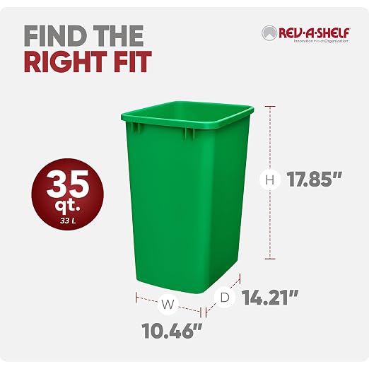 Rev-A-Shelf Polymer Replacement 35 Quart Trash Bin Recycle Waste Garbage - Image 3