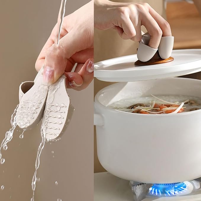 Pair Hot Plate Gripper Anti-Scalding Lightweight Silicone Hot Bowl Clip Holder - Image 8