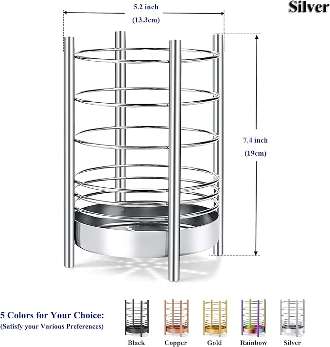 Kitchen Utensil Holder for Kitchen Counter, Stainless Steel Utensil Crocks - Image 2