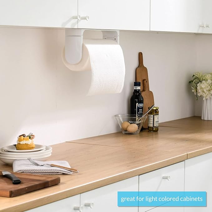 simpletome ONE Hand Tear Paper Towel Holder Under Cabinet Adhesive or Drilling - Image 2