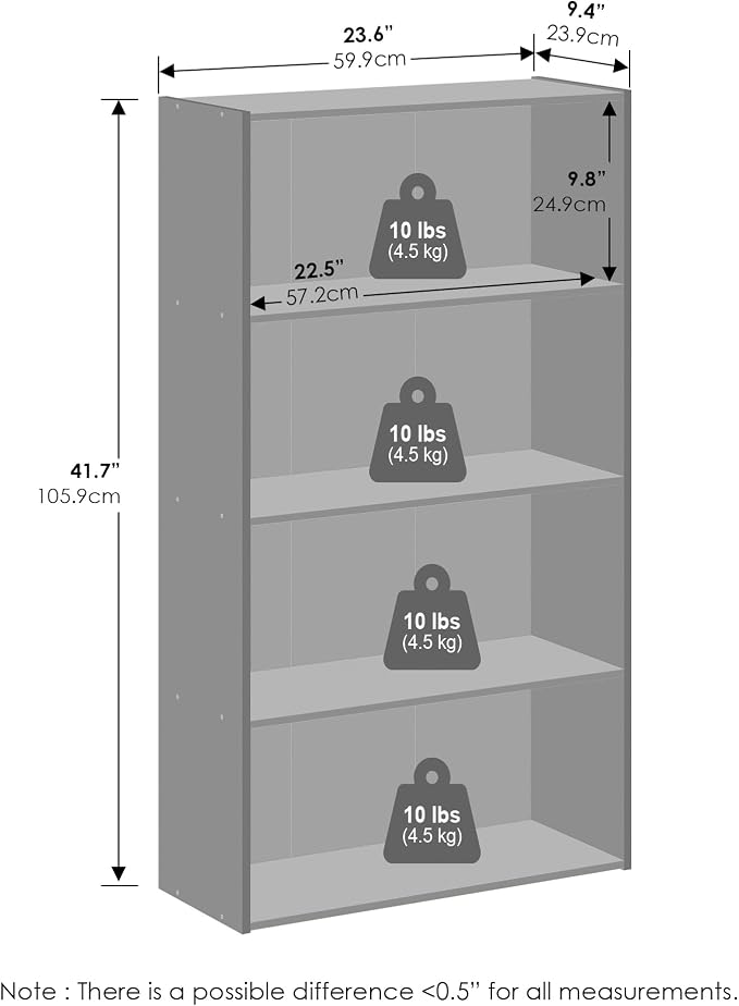 Furinno Reed Closet Organizers and Storage, 4-Tier Closet Organizer, Open Shelf - Image 2