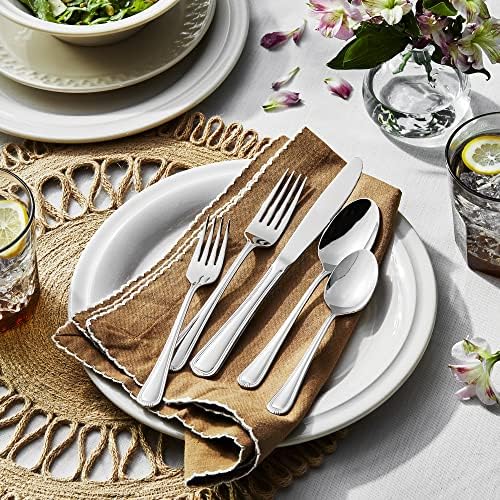 HENCKELS Alcea Flatware Set, 20-Piece, Silver