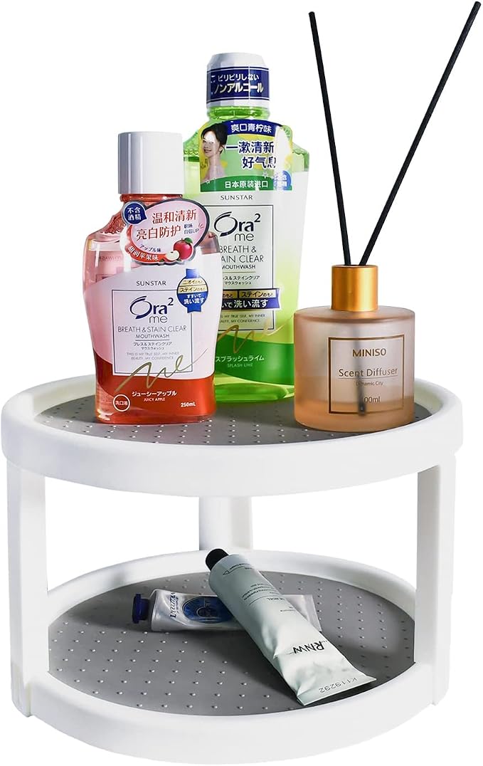 Lazy Susan Organizer, 2 Tier Non Skid Spice Rack Turntable, 360 Degree Rotating - Image 7