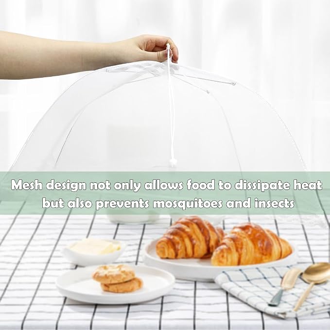 4 Pack Mesh Food Covers, Large and Tall 17x17 Pop-Up Encrypted Plate Serving - Image 6