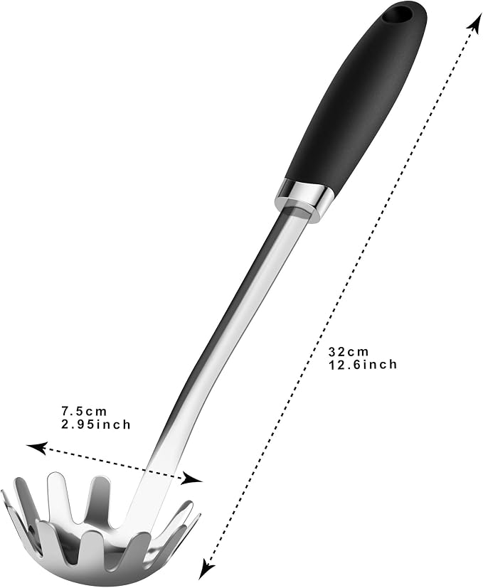 Stainless Steel Spaghetti Spoon, 12.6 Inch Pasta Server - Image 6