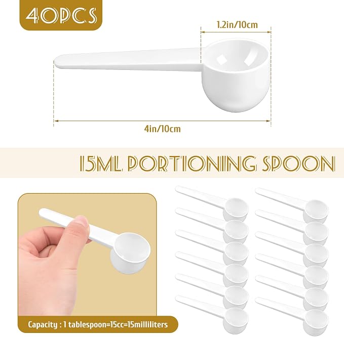 Twdrer 40-Piece 15ml Food Grade Plastic Measuring Spoons & Coffee Scoops - Image 2
