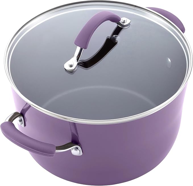 Rachael Ray Cucina Nonstick Cookware Pots and Pans Set, 12 Piece, Lavender - Image 12