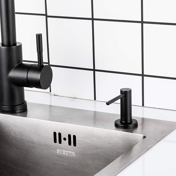 Matte Black Kitchen Sink Soap Dispenser GAPPO Countertop Pump Hand Lotion Built - Image 3