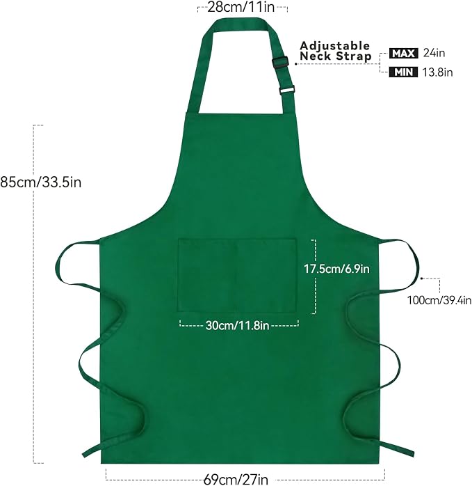 Large Chef Apron for Men and Women, Cooking Kitchen Aprons - Image 6