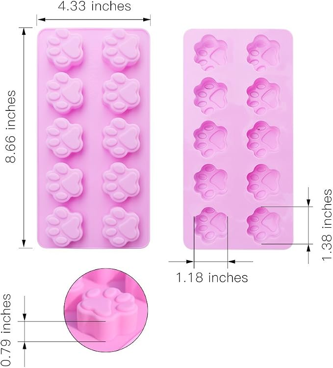 homEdge Puppy Dog Paw and Bone Silicone Molds, Non-Stick Food Grade Silicone - Image 7