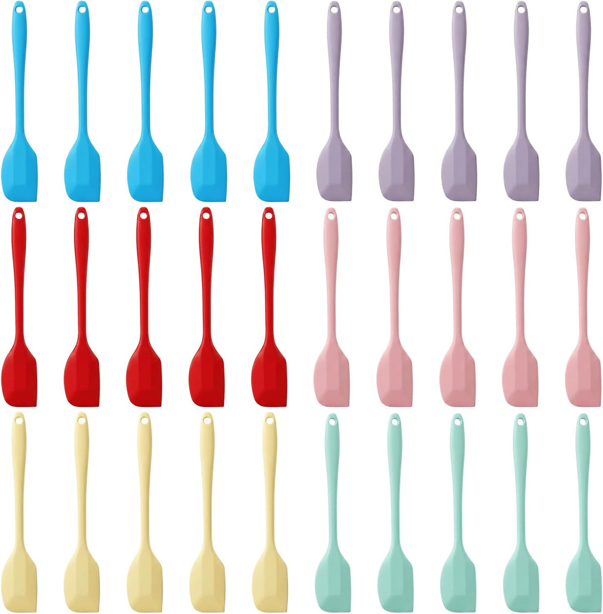 30 Pieces Mini Silicone Spatulas, 8.3 Inch Small Rubber Spatula Set