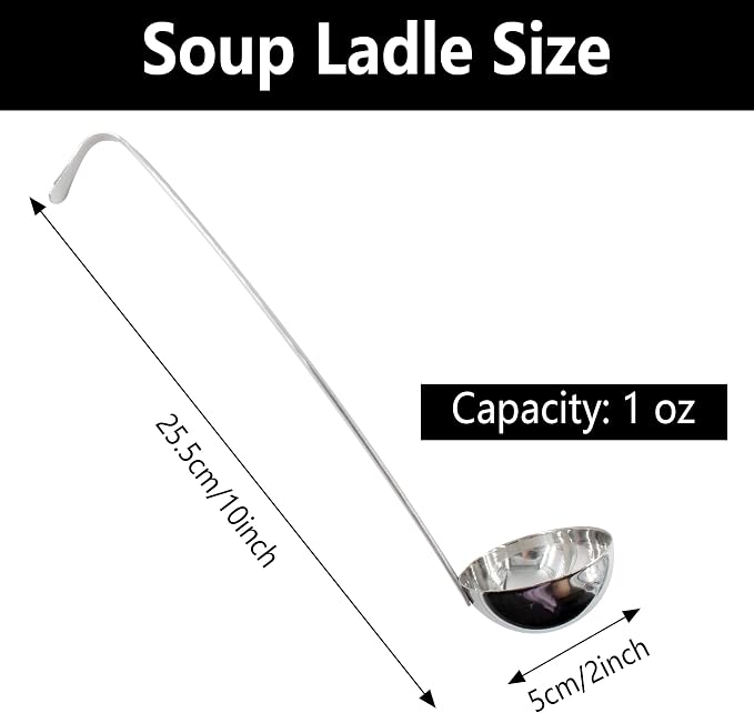 2PCS 10 Inch Stainless Steel Soup Ladle - Image 2