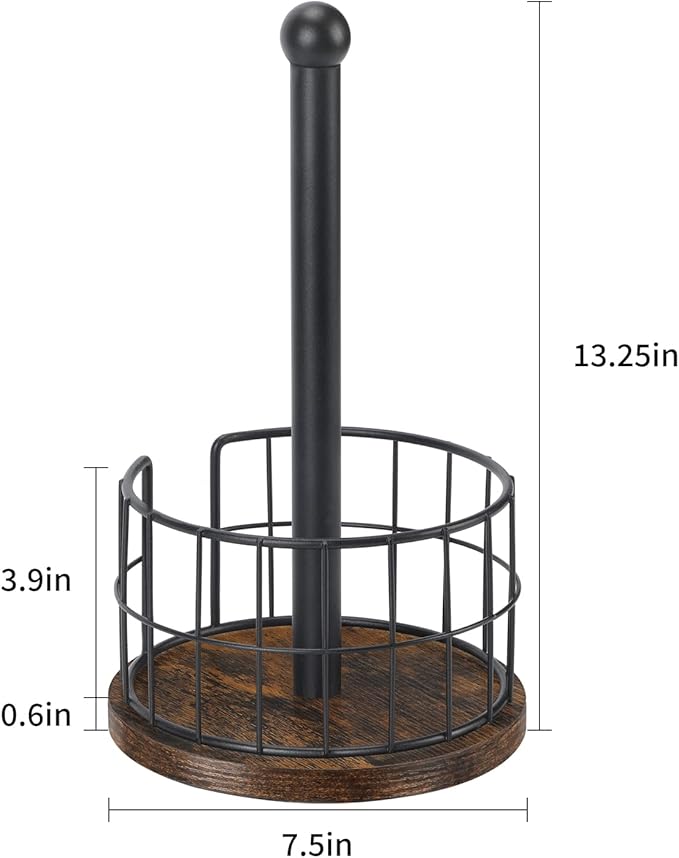 YINMIT Wood Paper Towel Holder Countertop, Farmhouse Paper Towel Holder - Image 5