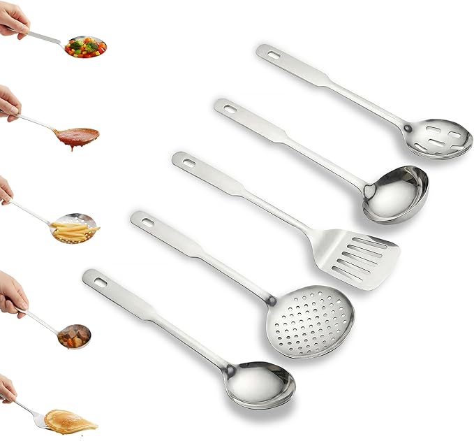Amco 5 Piece Stainless Steel Cooking Utensil Set by amco