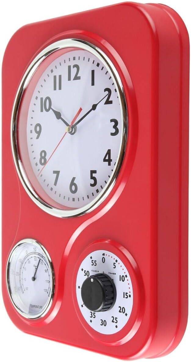 Lily's Home - 9.5 Inch x 12.5 Inch - Retro Kitchen Wall Clock, Vintage Wall - Image 3