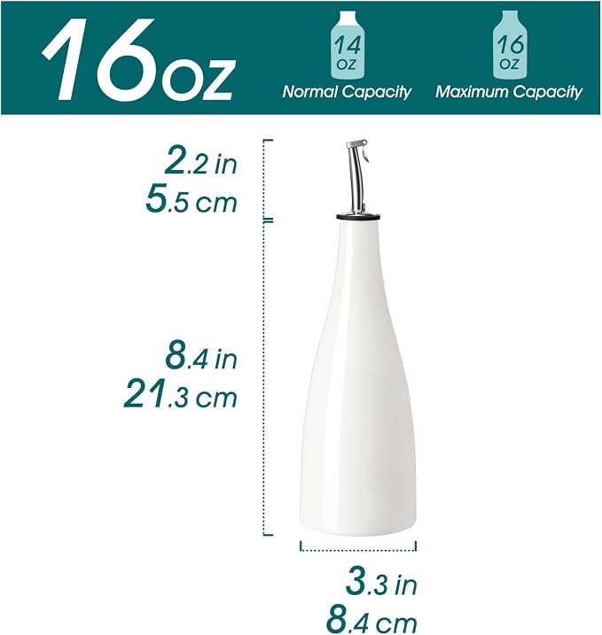 vancasso 16 Oz Ceramic Olive Oil Dispenser Bottle, Bottle Dispenser - Image 2