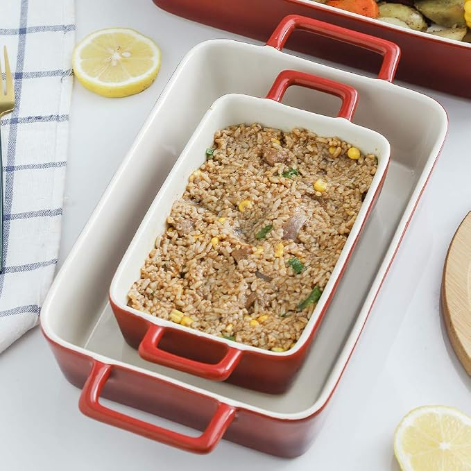 KOOV Bakeware Set, Ceramic Baking Dish, Rectangular Baking Pans Set, Casserole - Image 7