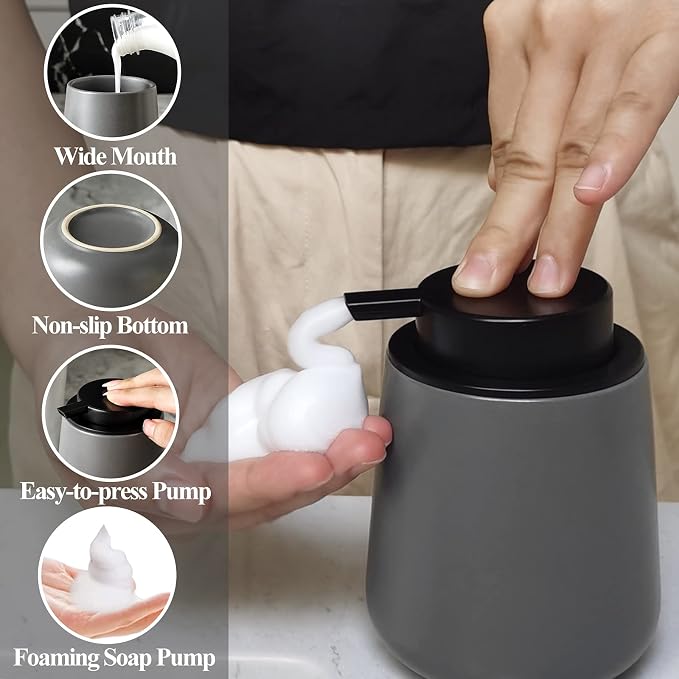 BosilunLife Foam Soap Dispenser - 12 oz Bathroom Lotion Hand Pump Dispenser - Image 2