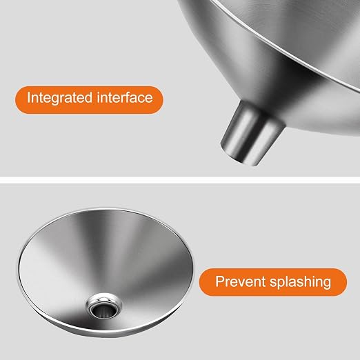Small Funnel Set of 2, Stainless Steel Mini Funnel - Image 3