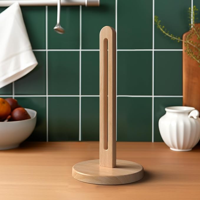 KitchLife Wooden Paper Towel Holder Countertop, Fits Jumbo Roll, Solid - Image 4