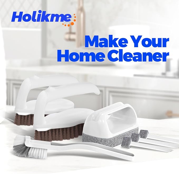 Holikme 7 Pack Deep Cleaning Brush Set, Scrub Brush, Grout Brush, Pool Brush - Image 7