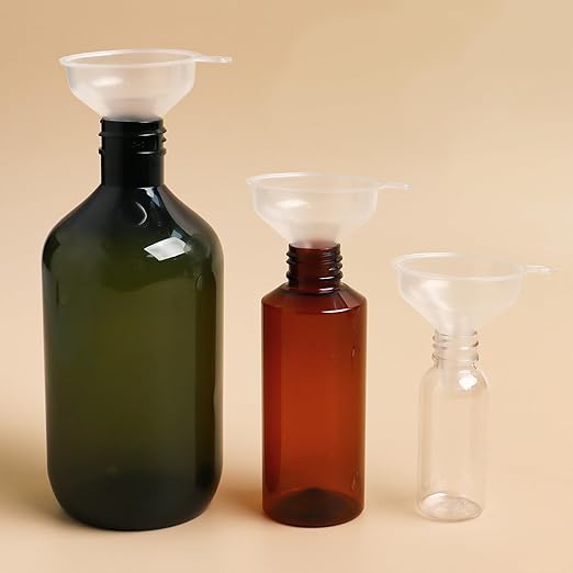 12 Pack Small Funnels for Kitchen use Filling Bottles Clear Polyethylene Funnel - Image 4