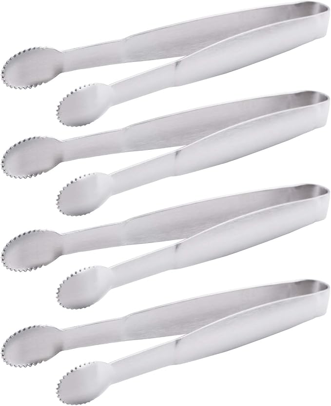 HINMAY 5" Mini Serving Tongs Set, Tiny Stainless Steel Small Tongs by HINMAY