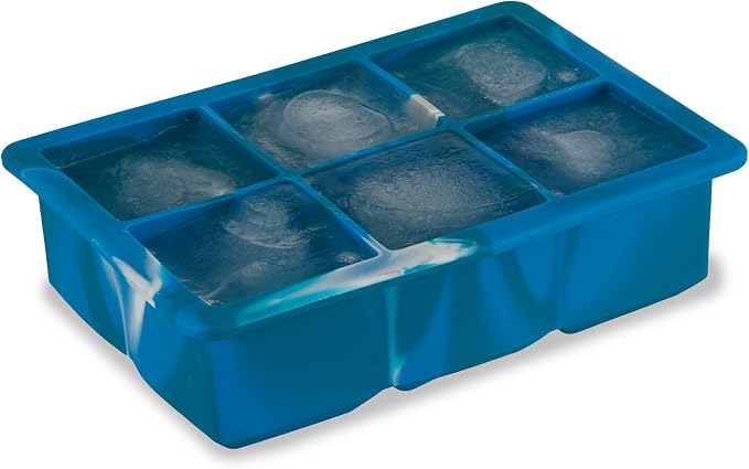Host Ice Cube Tray with Lid, Makes 6 Large 2" Cubes, Durable Silicone Trays - Image 7