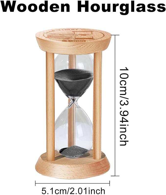 1 Minute Hourglass, 1 Min Wooden Sand Timer, Wood Sand Watch, One Minute Mini - Image 2