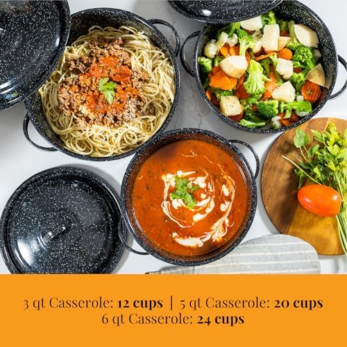 Granite Ware 6-Piece Enameled Steel Casserole Set with Lids