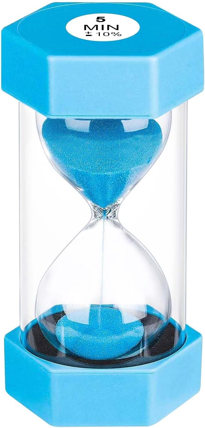 Hourglass Sand Timer 5 Minute, Plastic Unbreakable Hexagon Hourglass Sand Clock by YLTIMER