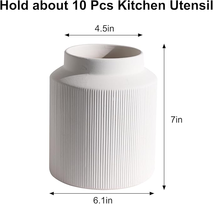 Farmhouse Ceramic Farmhouse Kitchen Utensil Holder - Image 2